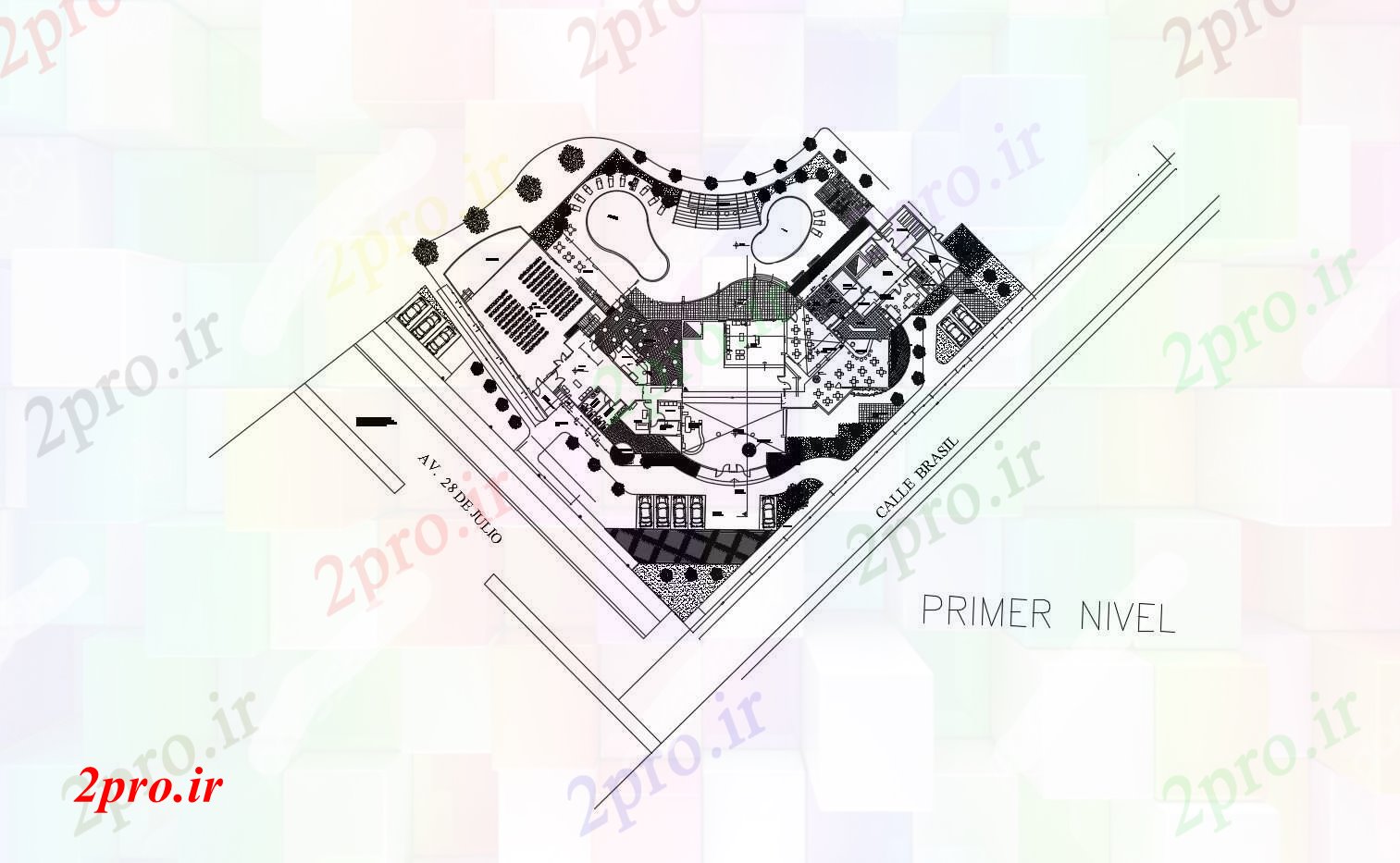 دانلود نقشه مسکونی  ، ویلایی ، آپارتمان  طرحی بندی برای رستوران  (کد89486)