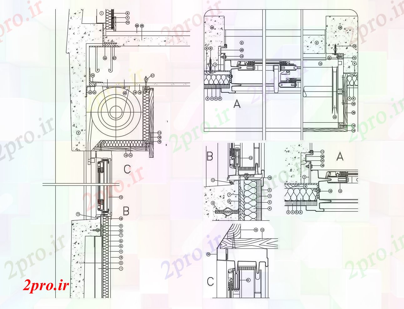 دانلود نقشه ساختمان اداری - تجاری - صنعتی طراحی نما معماری (کد89530)