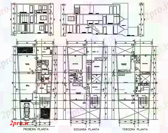 دانلود نقشه مسکونی  ، ویلایی ، آپارتمان  طبقه خانه مسکونی (کد89543)