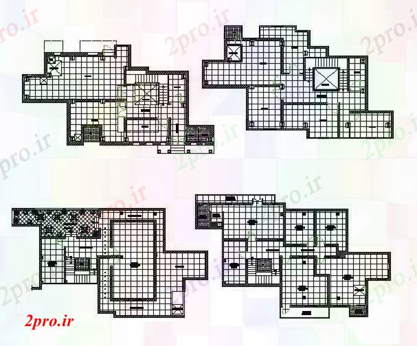 دانلود نقشه ساختمان اداری - تجاری - صنعتی خرید طرحی طبقه مرکز 11 در 20 متر (کد89552)