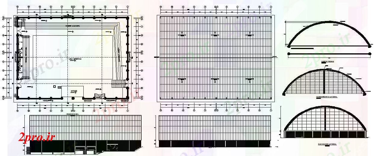 دانلود نقشه مسکونی  ، ویلایی ، آپارتمان  طراحی ساختمان سالن (کد89555)