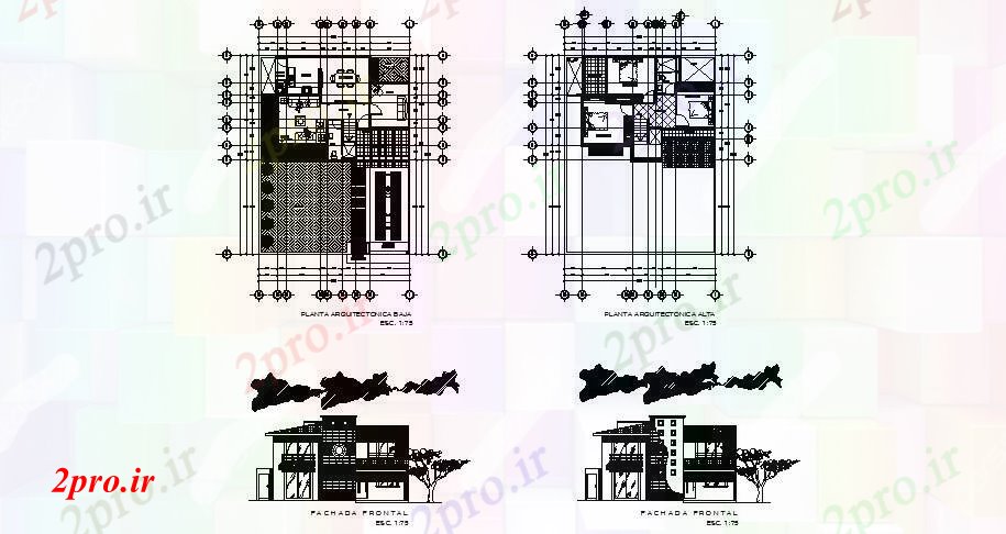 دانلود نقشه مسکونی  ، ویلایی ، آپارتمان  طبقه خانه 1230mtr X 1620mtr با بخش و نما (کد89589)