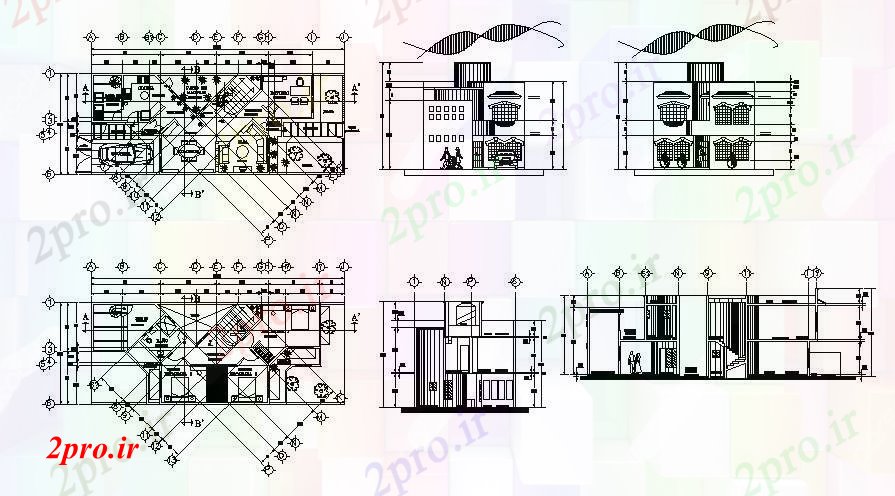 دانلود نقشه مسکونی  ، ویلایی ، آپارتمان  آپارتمان کوچک  طراحی (کد89611)