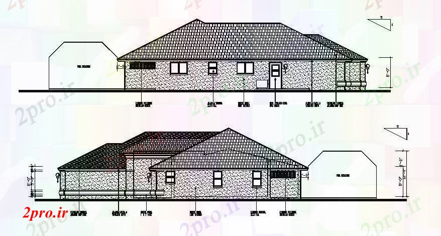 دانلود نقشه خانه های کوچک ، نگهبانی ، سازمانی - طراحی از نما ویلا (کد89632)