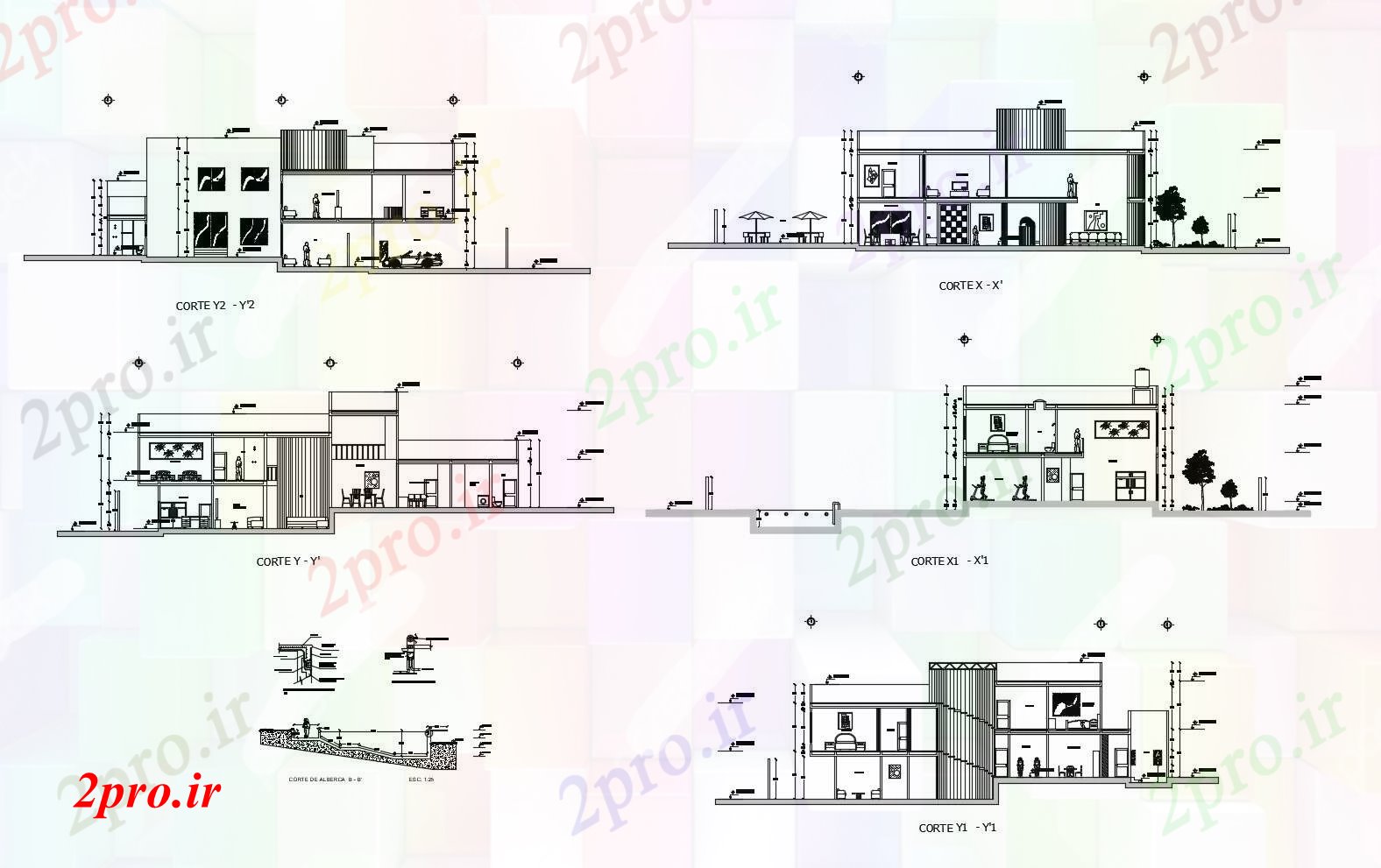 دانلود نقشه مسکونی  ، ویلایی ، آپارتمان  برنامه های خانه خانواده تنها (کد89703)