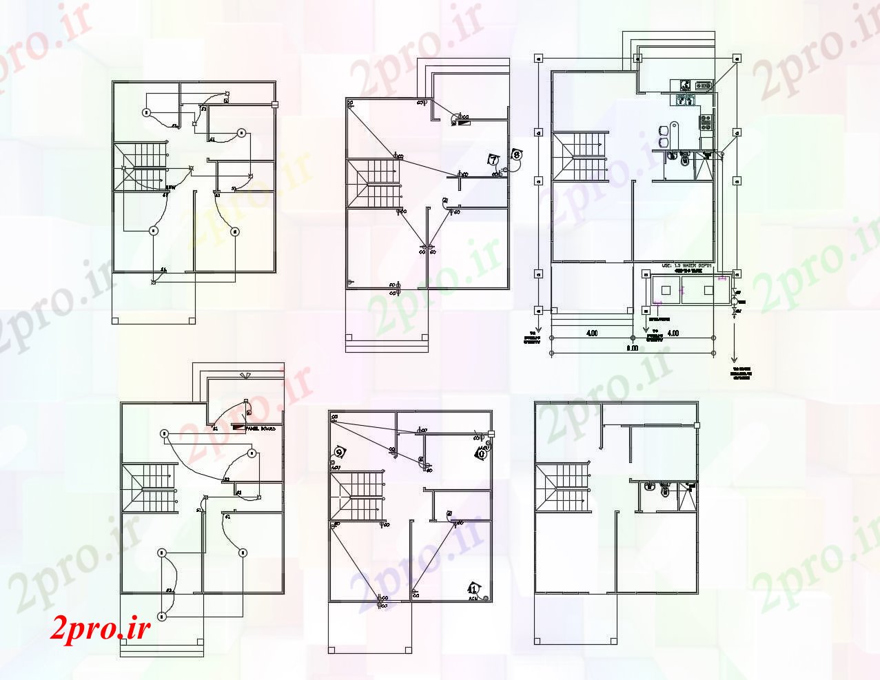 دانلود نقشه مسکونی  ، ویلایی ، آپارتمان  خانه مسکونی (کد89713)