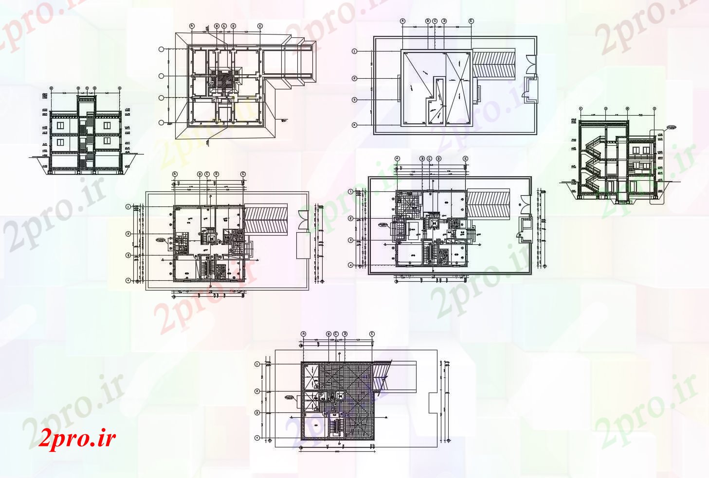 دانلود نقشه مسکونی  ، ویلایی ، آپارتمان  برنامه های خانه کلبه (کد89725)