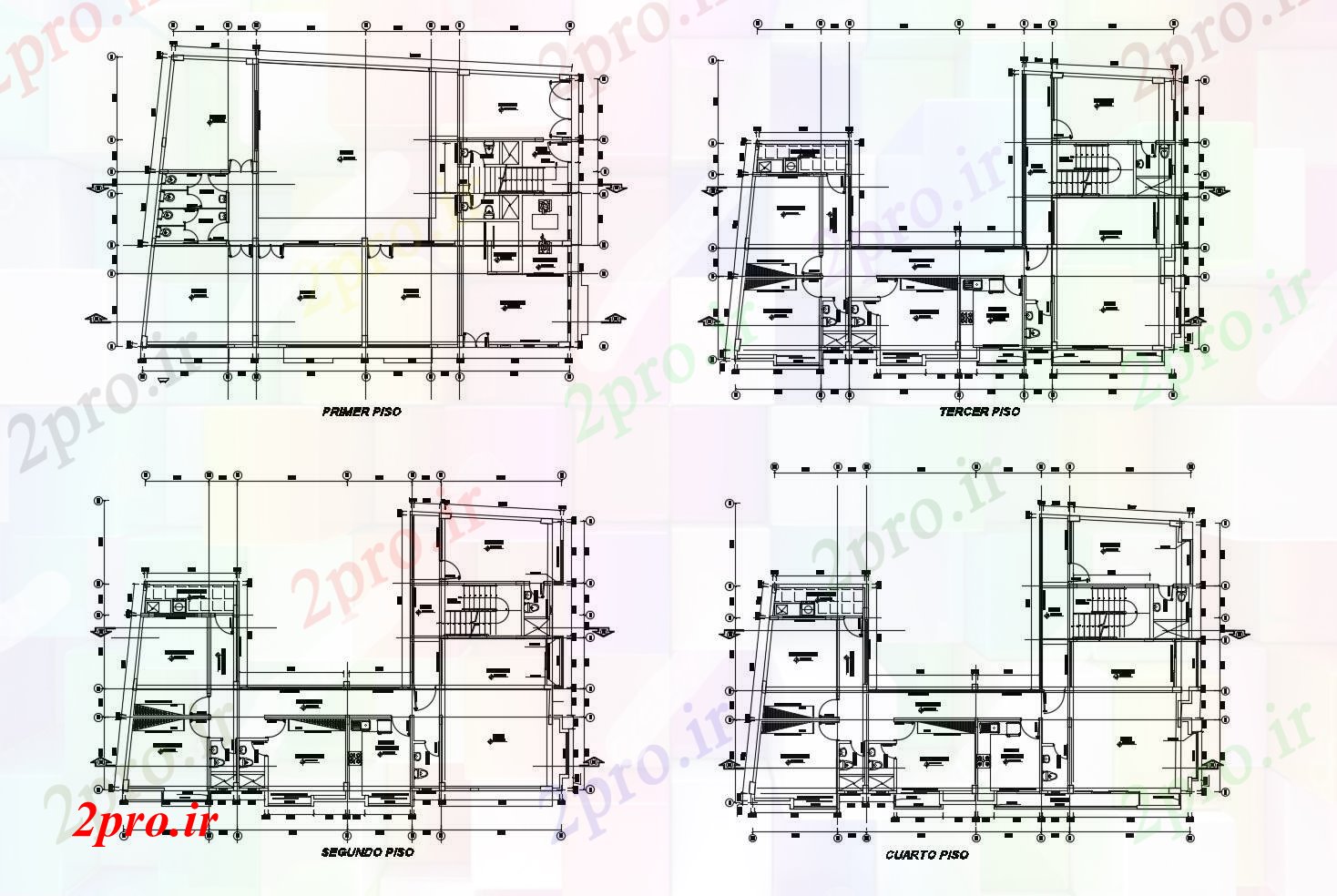 دانلود نقشه مسکونی  ، ویلایی ، آپارتمان  آپارتمان تعاونی (کد89737)