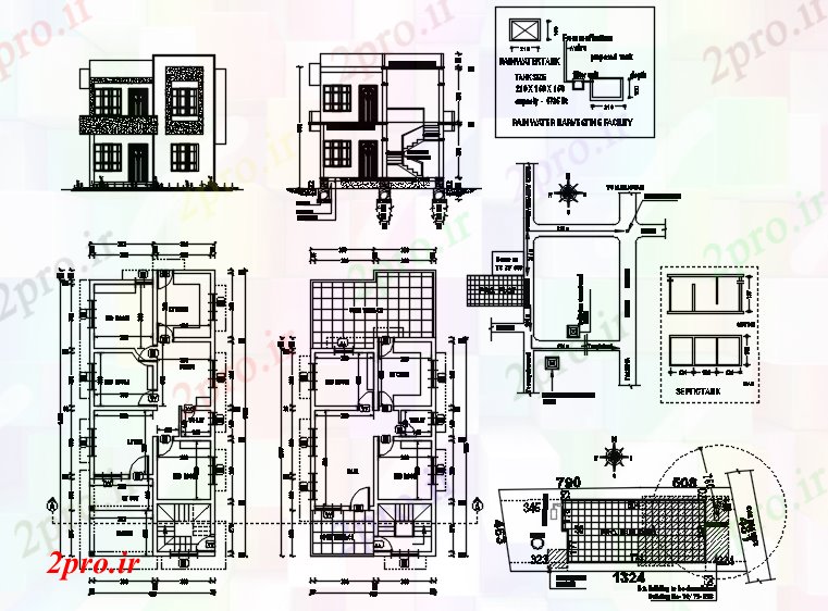 دانلود نقشه معماری طبقه خانه طراحی (کد89742)