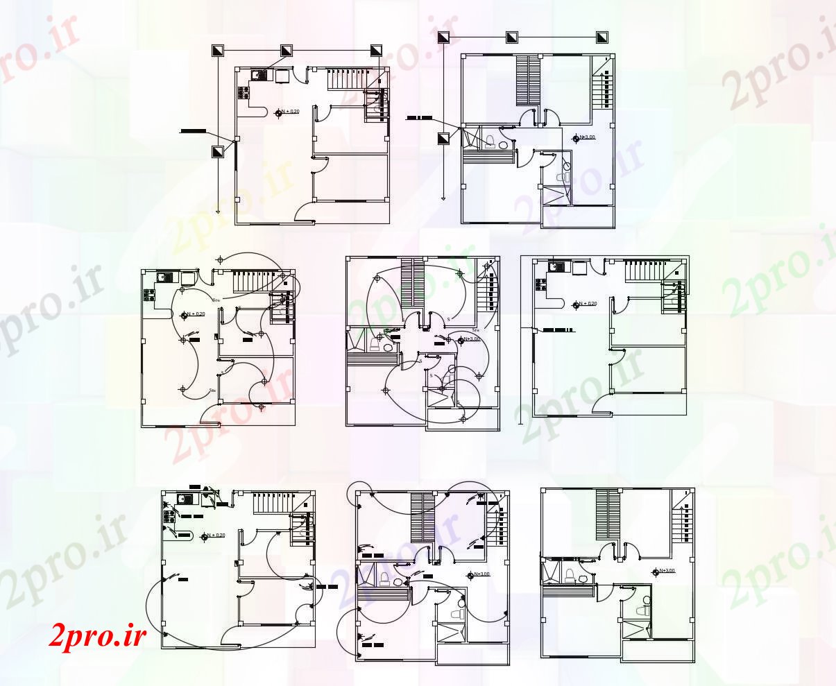 دانلود نقشه معماری طرحی خانه برق (کد89743)