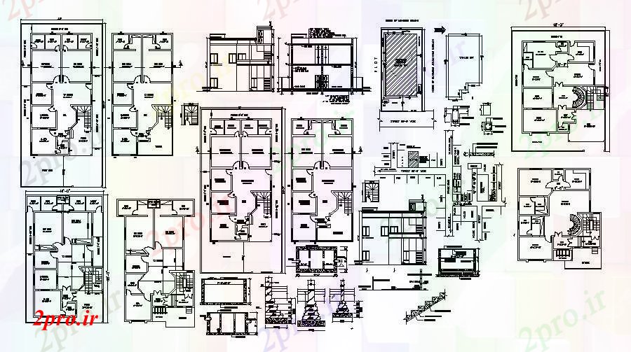 دانلود نقشه مسکونی  ، ویلایی ، آپارتمان  خانه نمای نشیمن (کد89748)