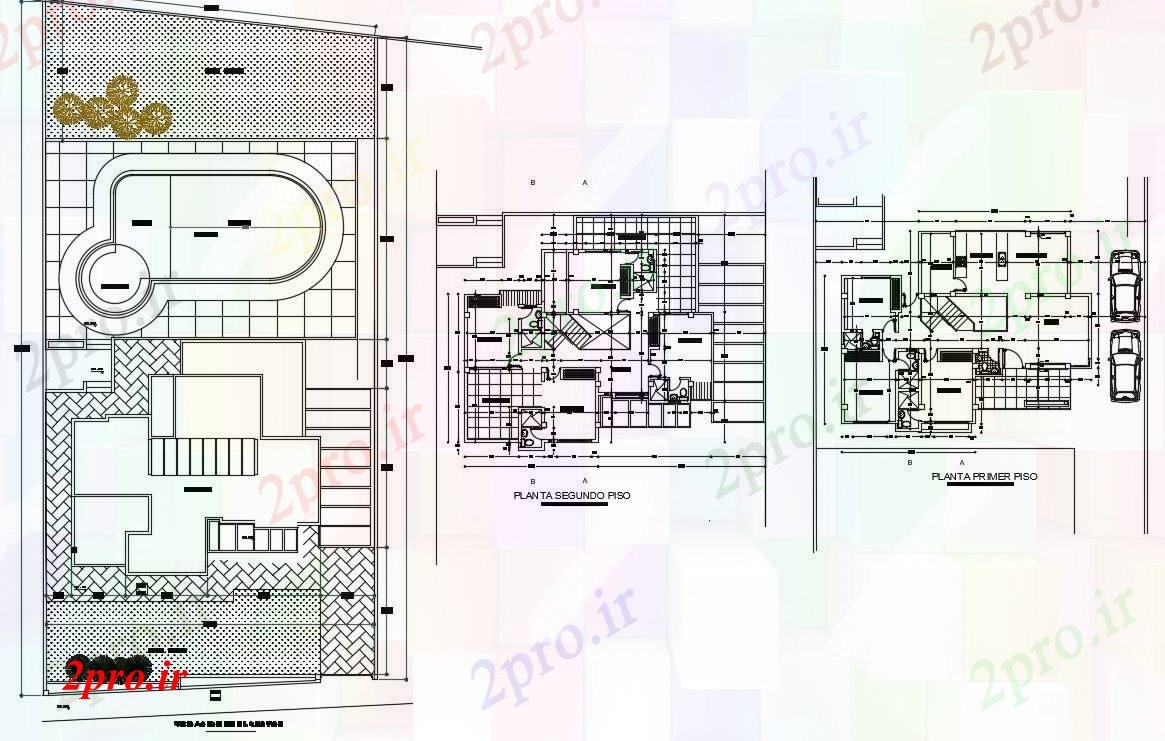 دانلود نقشه مسکونی  ، ویلایی ، آپارتمان  طرحی خانه دو طبقه با ابعاد جزئیات  (کد89757)