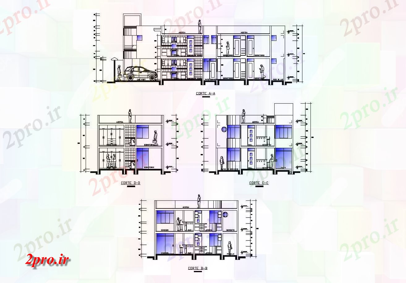 دانلود نقشه مسکونی  ، ویلایی ، آپارتمان  خانه طراحی با ابعاد جزئیات  (کد89758)