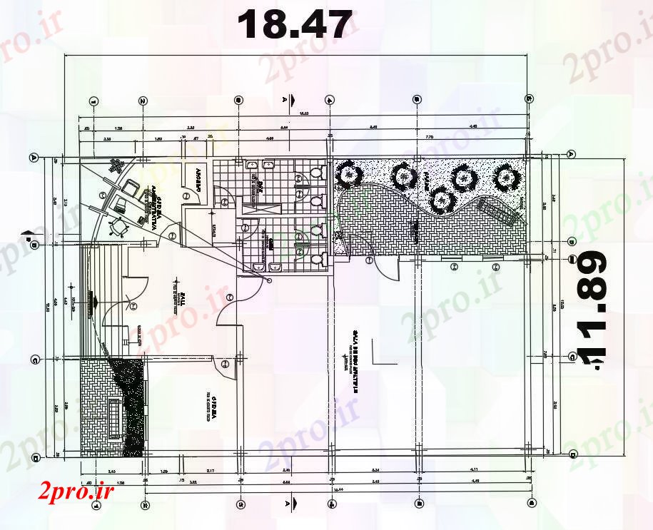 دانلود نقشه خانه های کوچک ، نگهبانی ، سازمانی - ساختمان برنامه با ابعاد جزئیات (کد89780)