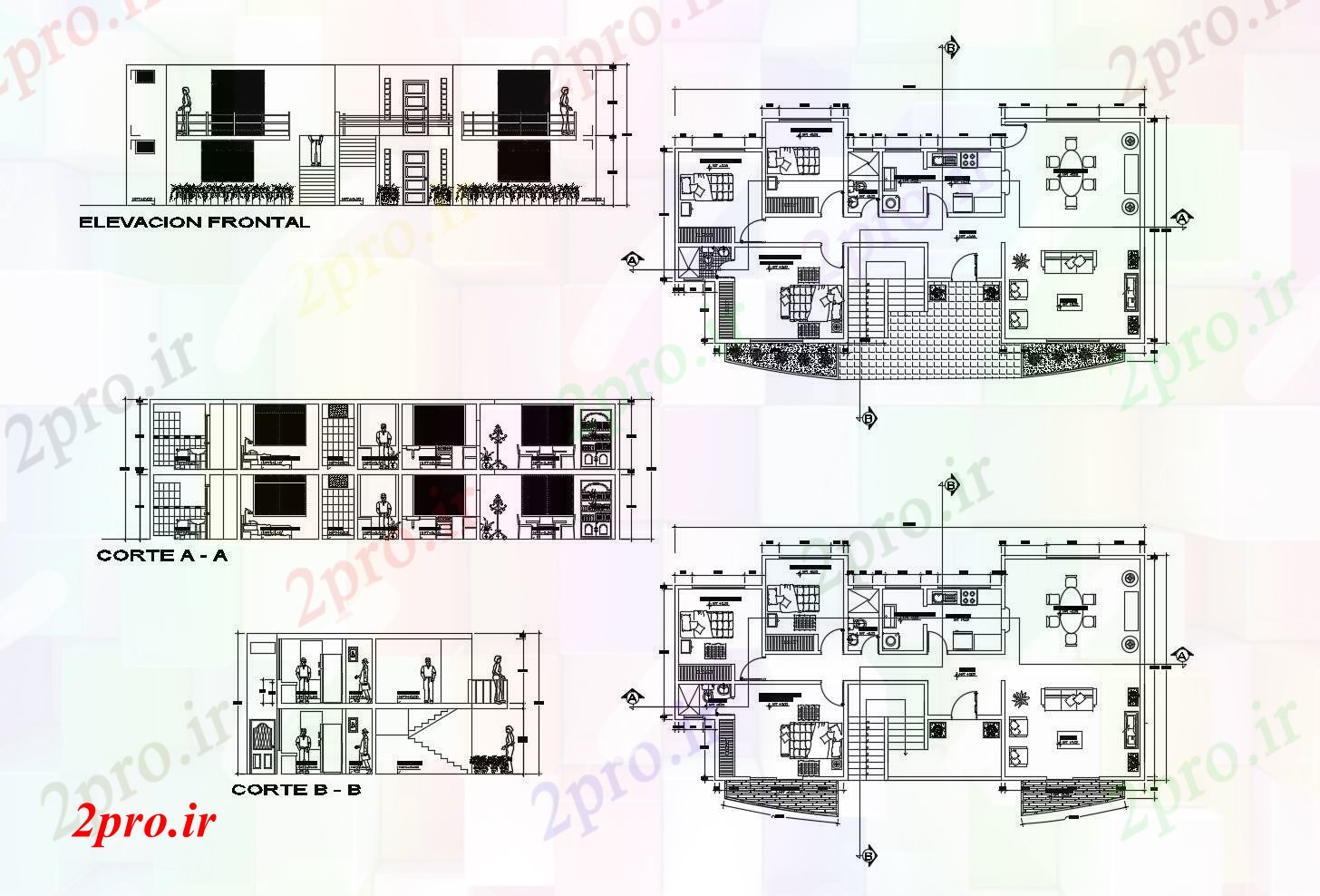 دانلود نقشه مسکونی  ، ویلایی ، آپارتمان  خانه (کد89791)