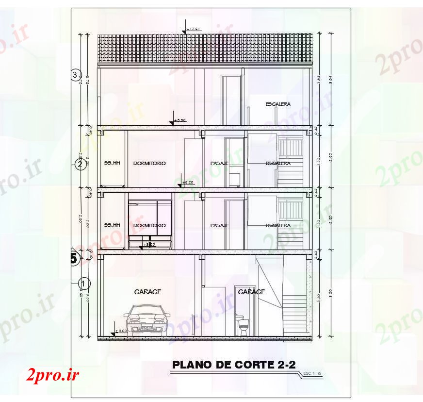 دانلود نقشه مسکونی  ، ویلایی ، آپارتمان  طرحی اقامت دو طبقه (کد89805)