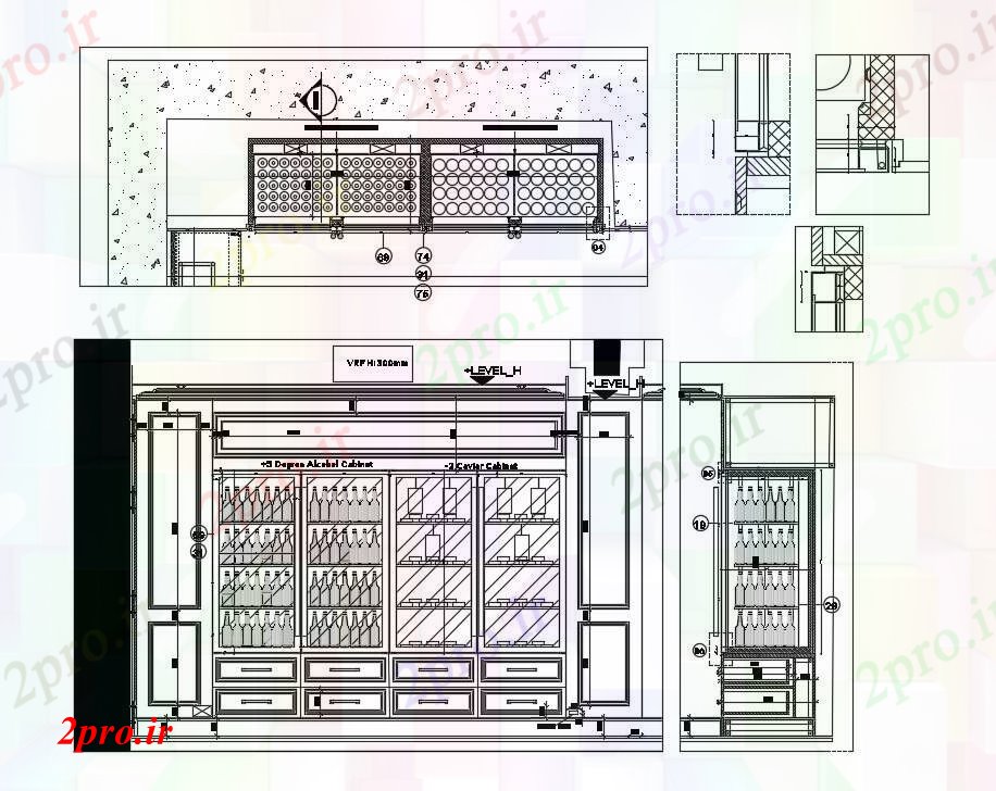 دانلود نقشه بلوک مبلمان خاویار یخچال (کد89838)