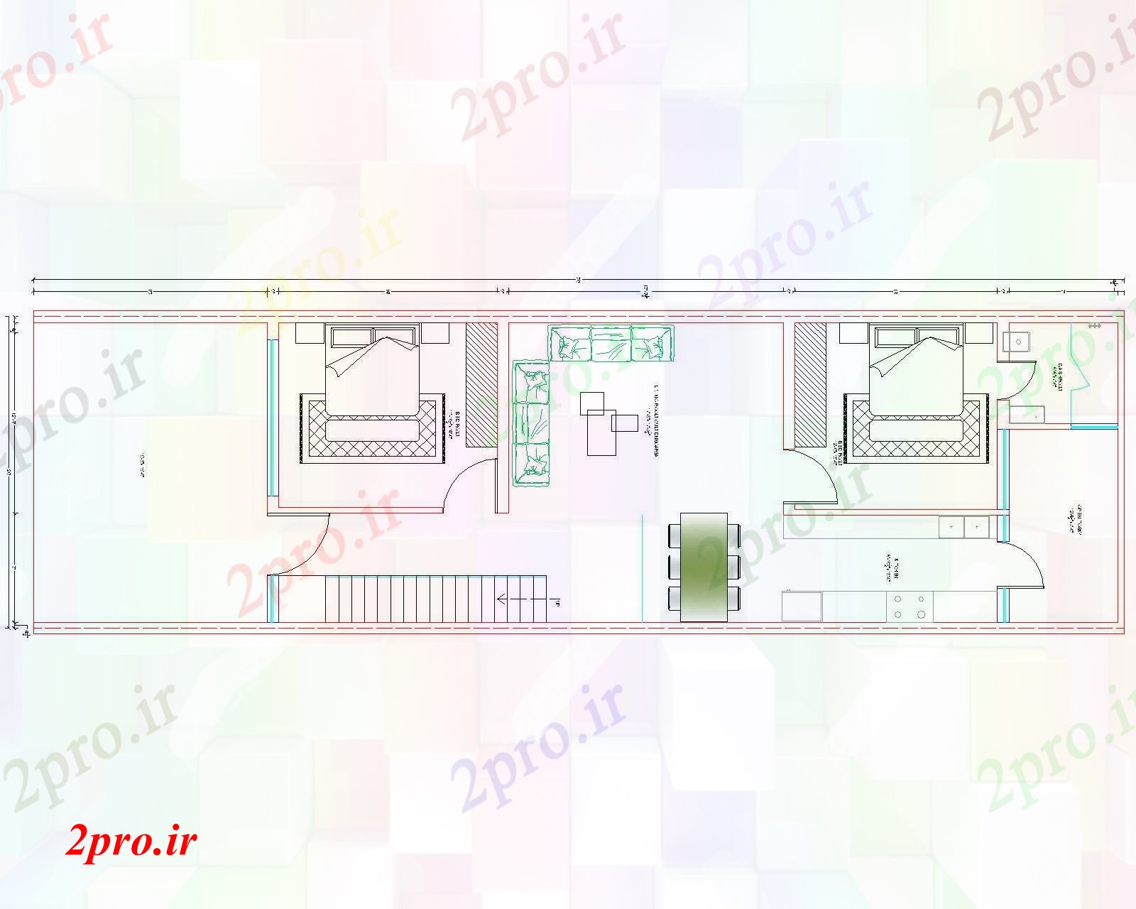 دانلود نقشه مسکونی  ، ویلایی ، آپارتمان  x70 'چیدمان خانه طرحی طبقه همکف (کد89847)