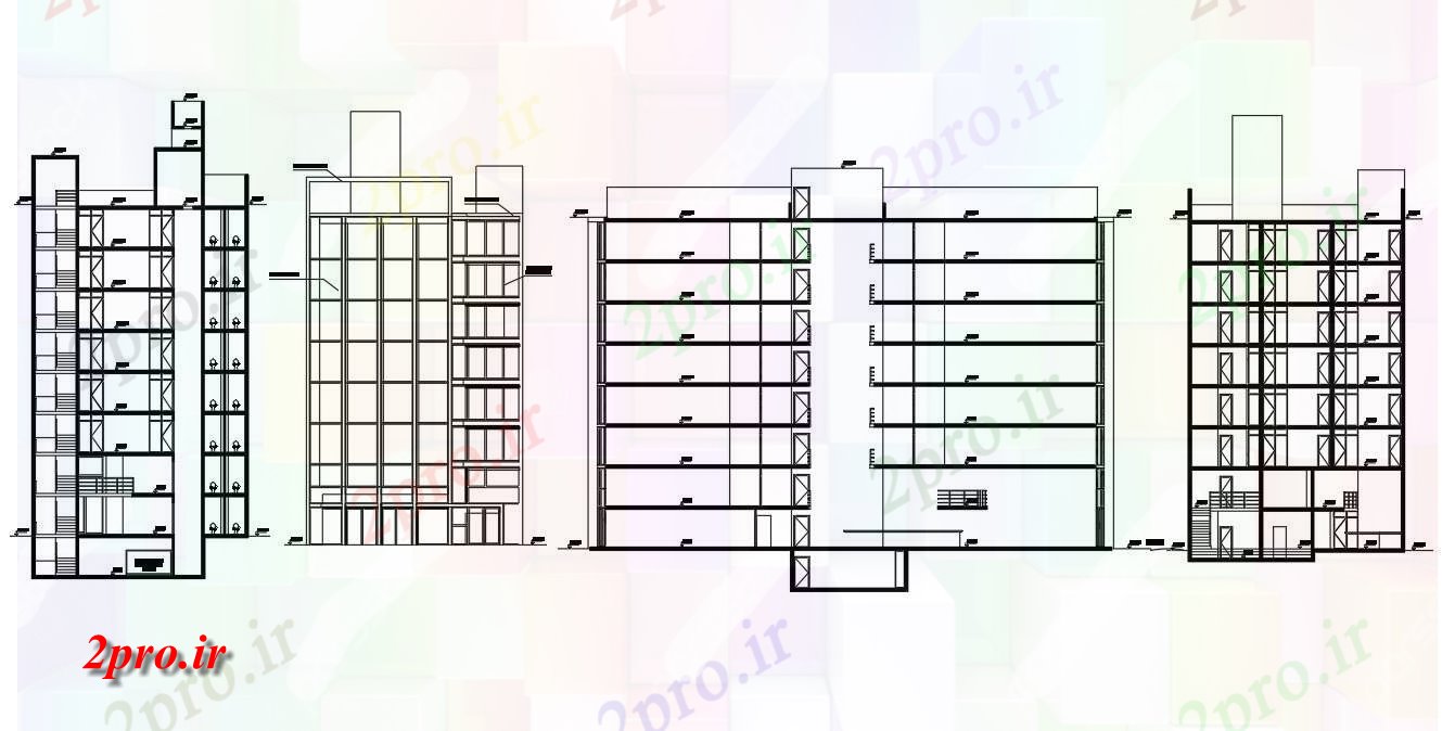 دانلود نقشه  ساختمان دولتی ، سازمانی ساختمان اداری (کد89851)