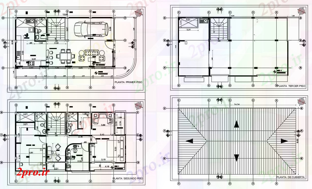 دانلود نقشه مسکونی  ، ویلایی ، آپارتمان  طرحی خانه معماری  (کد89863)