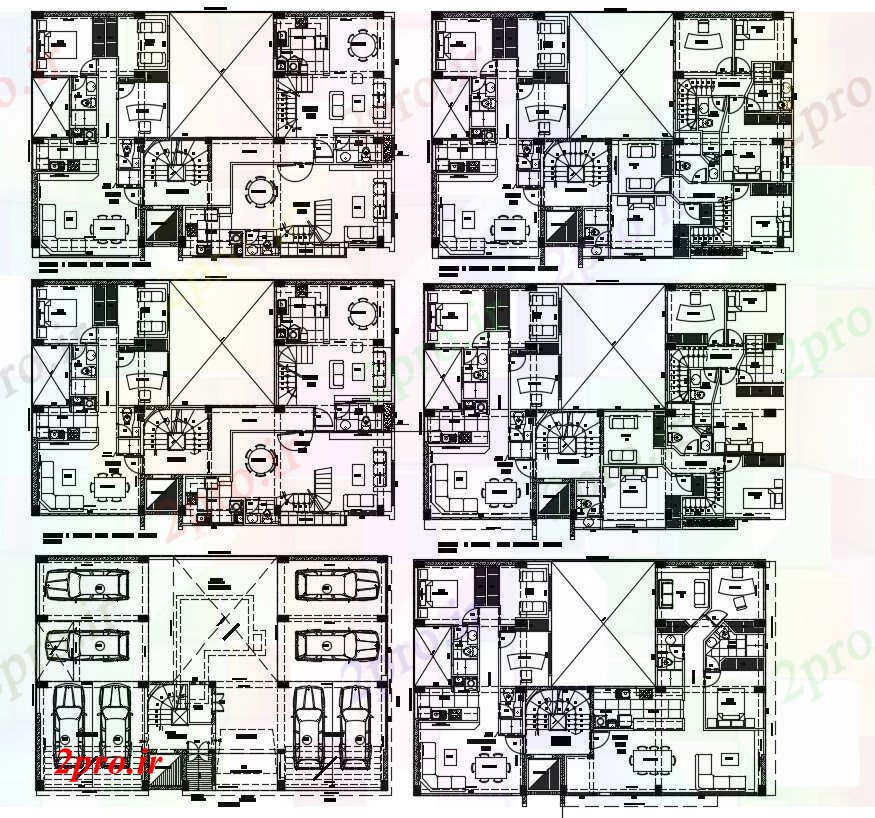 دانلود نقشه مسکونی  ، ویلایی ، آپارتمان  طرحی ساختمان طرحی  دو بعدی   (کد89875)