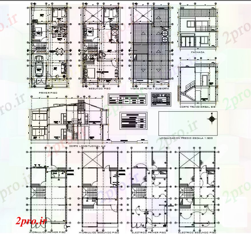 دانلود نقشه مسکونی  ، ویلایی ، آپارتمان  طرحی ساختمان از ابعاد جزئیات  (کد89889)