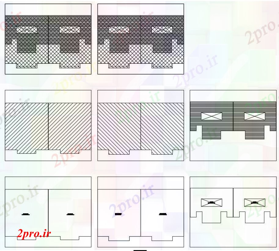 دانلود نقشه مسکونی  ، ویلایی ، آپارتمان   طرحی پشت بام (کد89893)