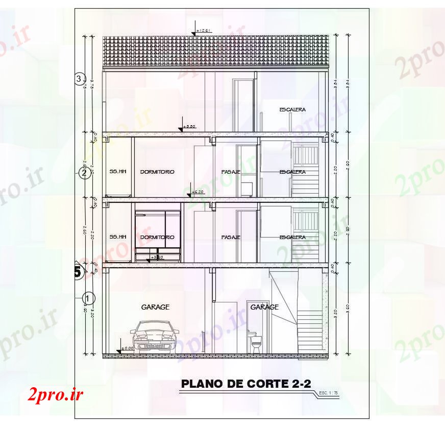 دانلود نقشه مسکونی  ، ویلایی ، آپارتمان  طرحی معماری طرحی اقامت دو طبقه  (کد89901)