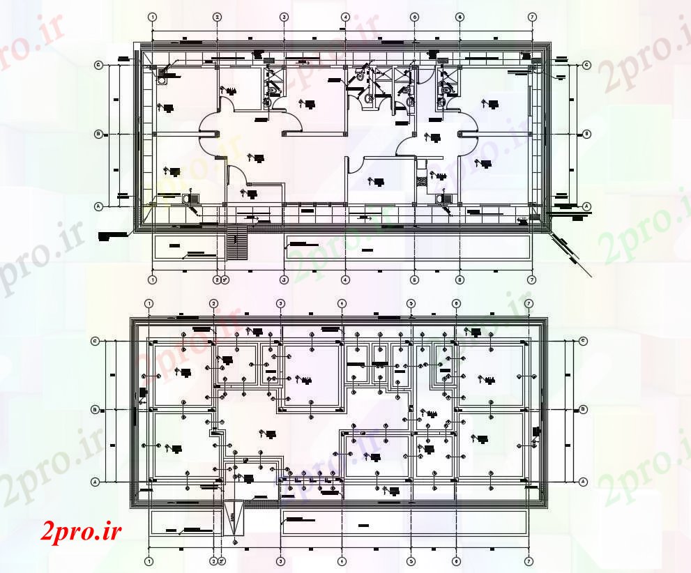 دانلود نقشه بیمارستان - درمانگاه - کلینیک طرحی بیمارستان های متعدد با ابعاد جزئیات 11 در 25 متر (کد89925)