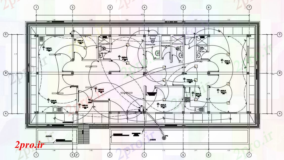 دانلود نقشه معماری طرحی برق یک بیمارستان  (کد89926)