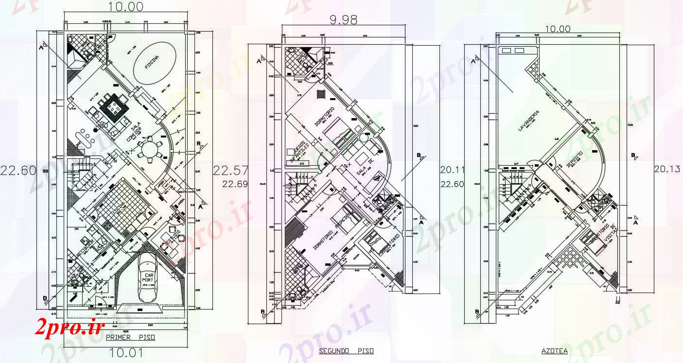 دانلود نقشه مسکونی  ، ویلایی ، آپارتمان  طرحی از خانه (کد89948)