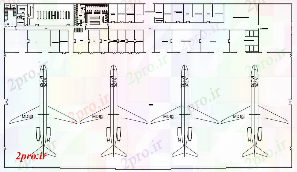 دانلود نقشه فرودگاه طراحی تعمیر و نگهداری هواپیما (کد89970)