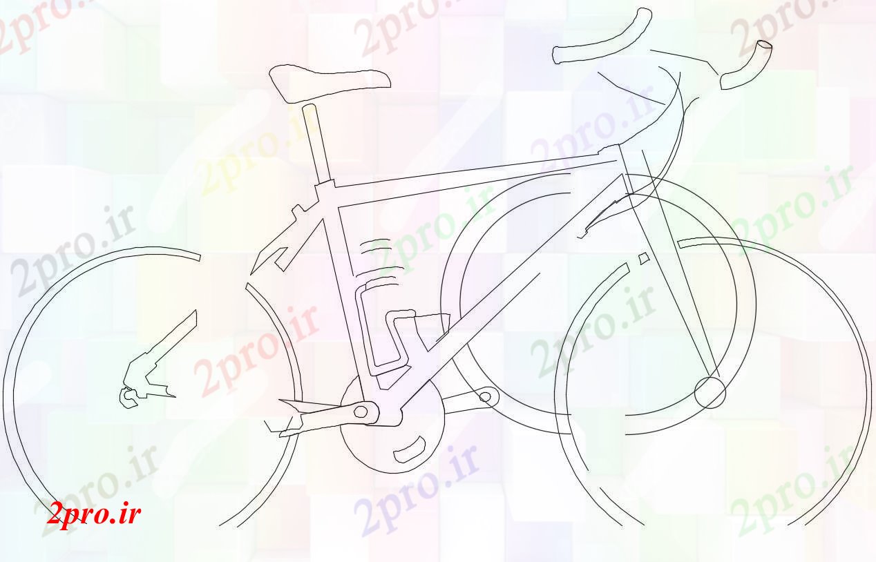 دانلود نقشه بلوک وسایل نقلیه  طراحی از دوچرخه (کد90003)