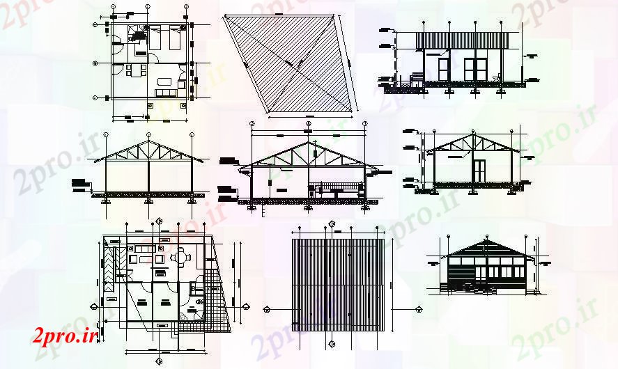 دانلود نقشه مسکونی  ، ویلایی ، آپارتمان  طرحی خانه کوچک (کد90022)