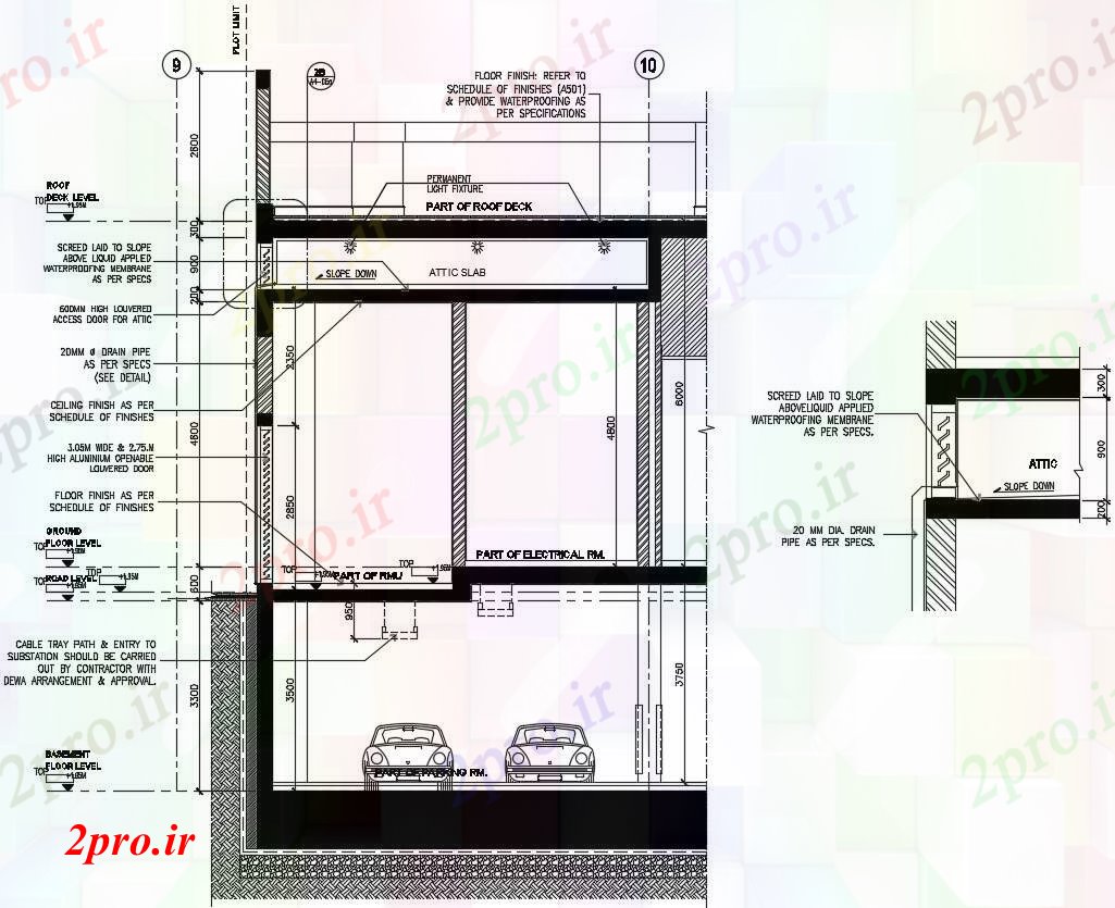 دانلود نقشه ساختمان اداری - تجاری - صنعتی طراحی بخش  (کد90057)