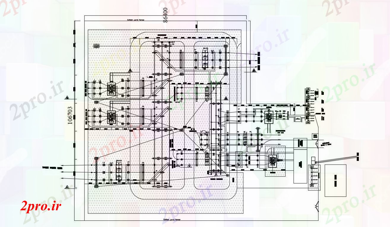 دانلود نقشه کارخانه صنعتی  ، کارگاه طراحی چیدمان پستهای (کد90077)