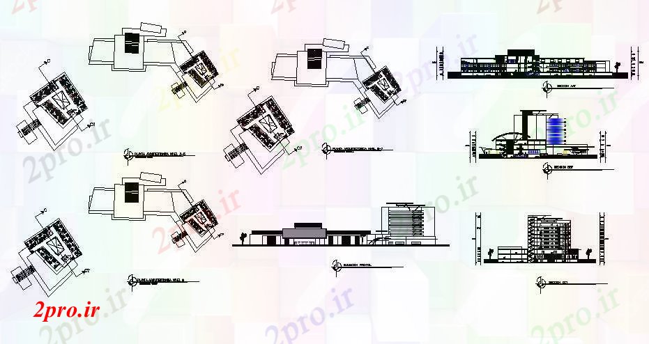 دانلود نقشه مسکونی  ، ویلایی ، آپارتمان  طراحی ساختمان تجاری (کد90108)