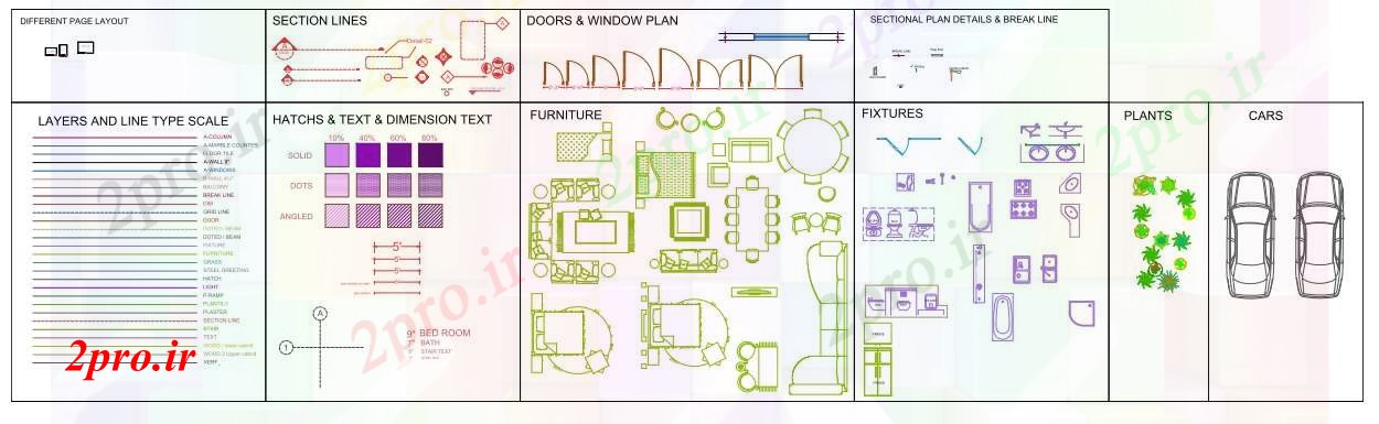 دانلود نقشه بلوک مبلمان  TEMPLATE (کد90111)