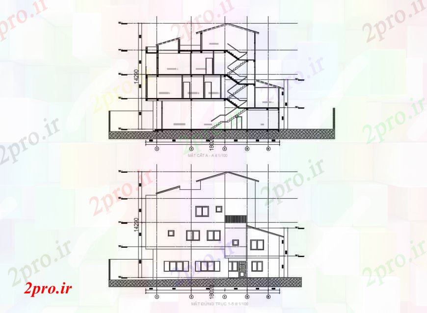 دانلود نقشه مسکونی  ، ویلایی ، آپارتمان  نما آپارتمان    و بخش (کد90219)