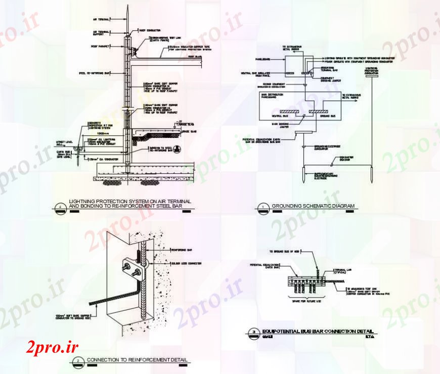 دانلود نقشه برق کشی ، اتصالات الکتریکی پایه دیاگرام شماتیک   (کد90222)