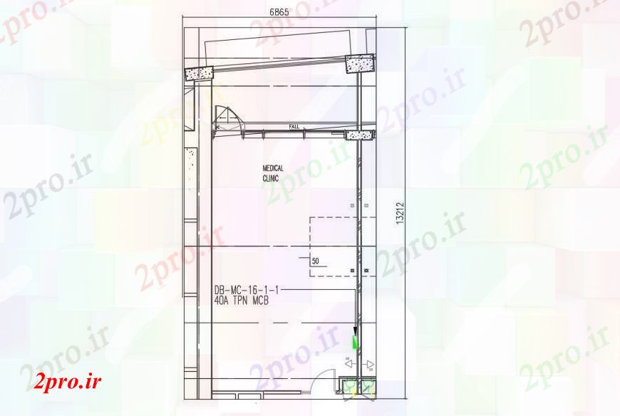 دانلود نقشه بیمارستان - درمانگاه - کلینیک کلینیک پزشکی طبقات ساختمان 8 در 17 متر (کد90224)