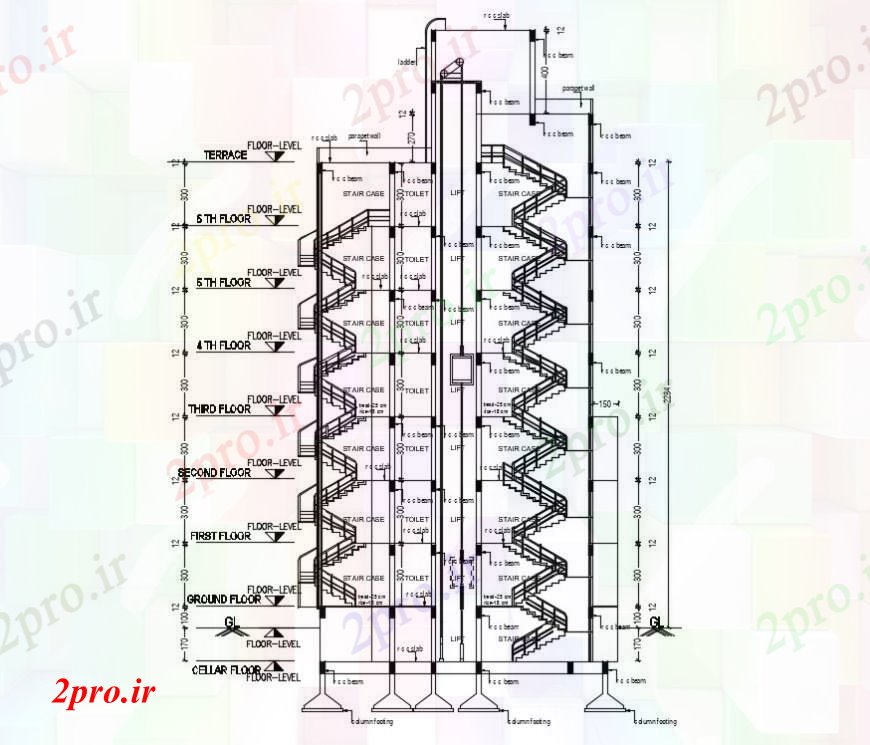 دانلود نقشه مسکونی  ، ویلایی ، آپارتمان  دان بخش آپارتمان    طرحی  (کد90243)