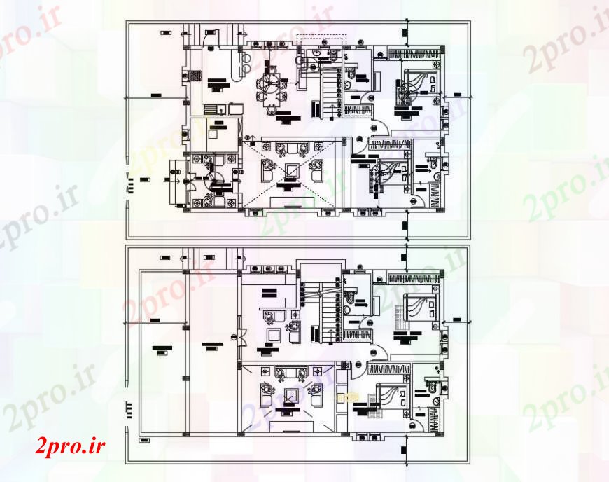 دانلود نقشه مسکونی  ، ویلایی ، آپارتمان  طبقه همکف و طبقه اول اقامت   جزئیات (کد90267)