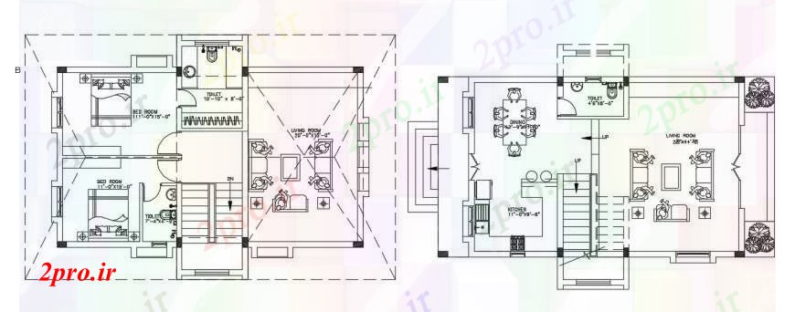 دانلود نقشه مسکونی ، ویلایی ، آپارتمان پروژه مسکن جزئیات 42 در 51 متر (کد90289)