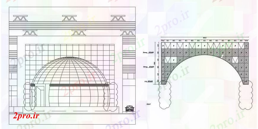 دانلود نقشه ساختمان اداری - تجاری - صنعتی نما ساختمان طراحی 50 در 125 متر (کد90329)