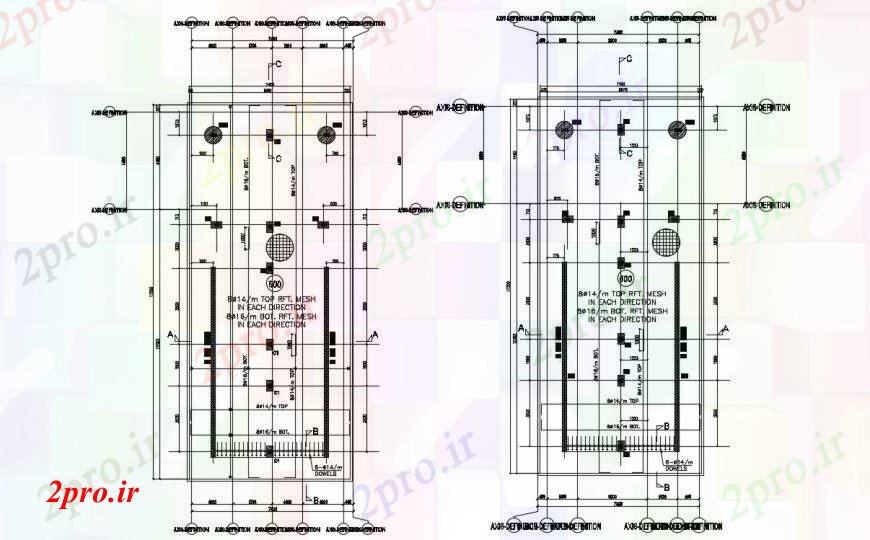 دانلود نقشه طراحی جزئیات تقویت کننده طراحی از انقطاع بلوک ساختاری 54 در 180 متر (کد90331)