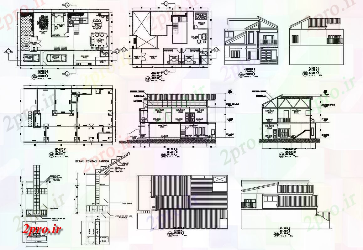 دانلود نقشه مسکونی  ، ویلایی ، آپارتمان  طرحی خانه با ابعاد جزئیات  (کد90350)