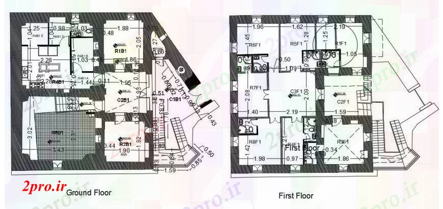 دانلود نقشه مسکونی  ، ویلایی ، آپارتمان  طراحی اقامت با جزئیات مبلمان   (کد90378)