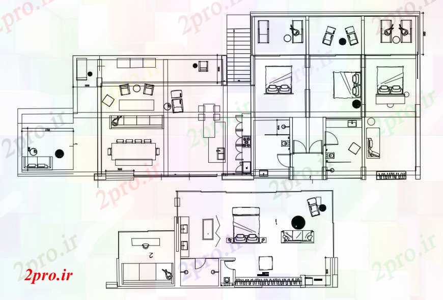 دانلود نقشه هتل - رستوران - اقامتگاه قطعه زمین متر مربع از هتل محل اقامت 12 در 28 متر (کد90391)