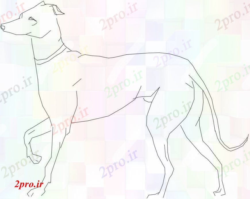 دانلود نقشه بلوک حیوانات سگ دو بعدی مقابل مدل مقطعی 15 در 18 متر (کد90403)